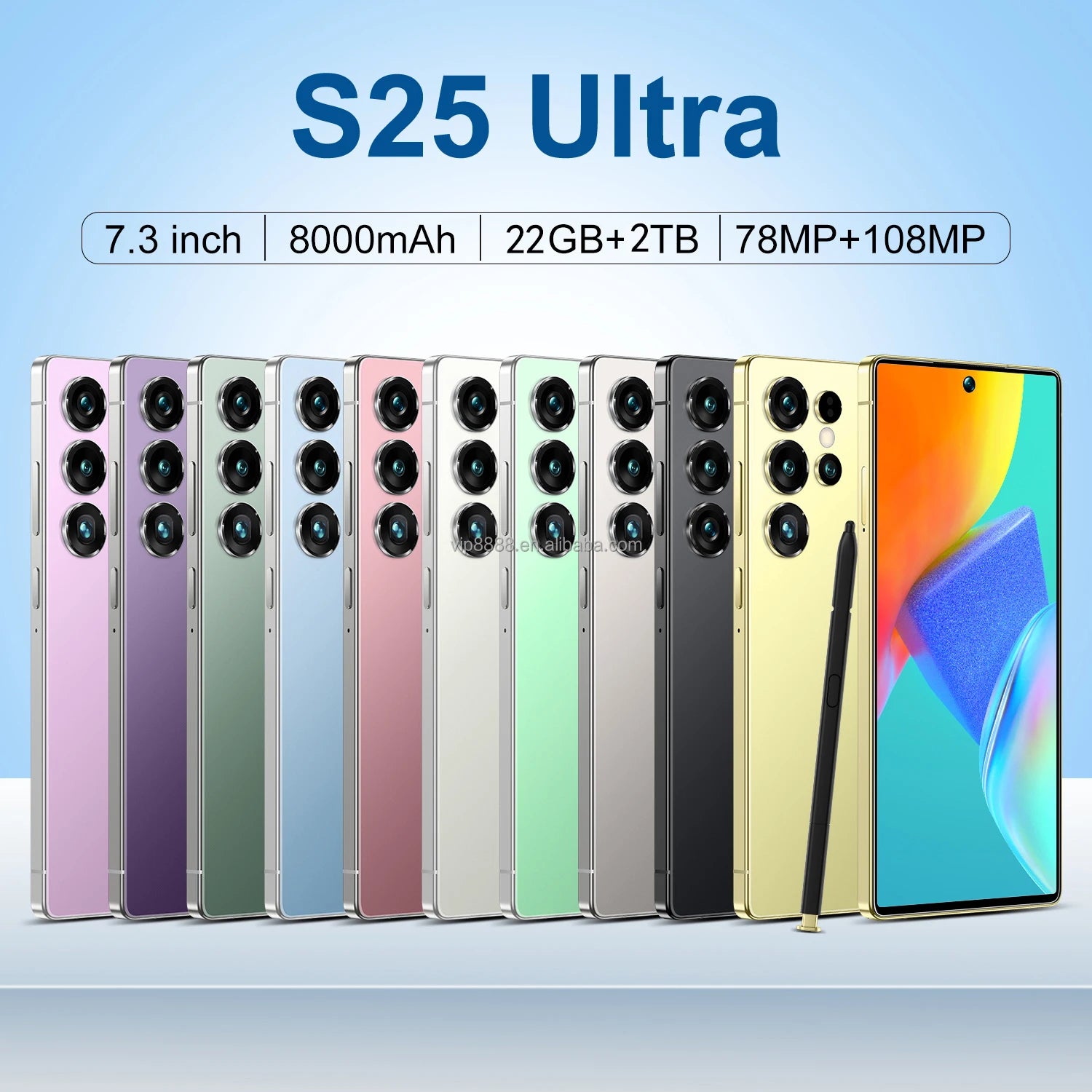22GB+2TB Large Memory S25 ULTRA Unlocked Android Smartphone Hot Selling 7.3 Inch Dual Sim 5G S25 Ultra Mobile Phones