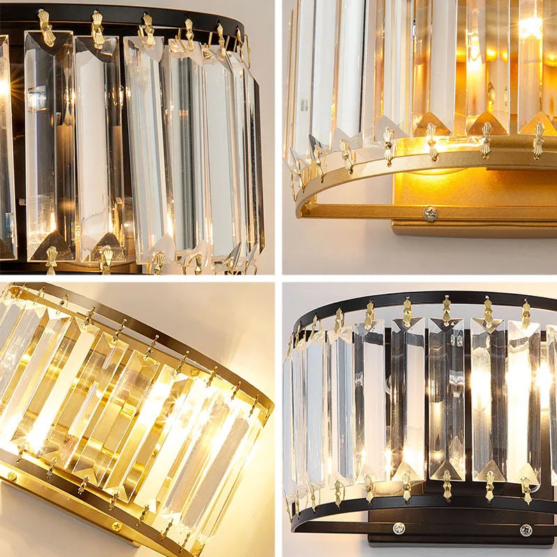 Modern Light Luxury Crystal Wall Lamp Bedroom Bedside Simple Atmosphere Living Room Background Minimalist Room Lighting