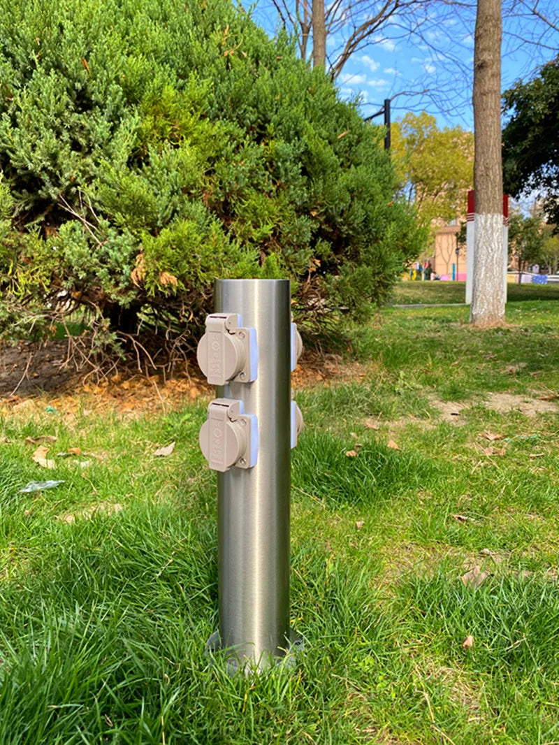 Outdoor Garden Socket 4-Way EU Sockets Waterproof Energy Column Multi-socket Spike for Garden décor Lawn Mower Electrical outlet