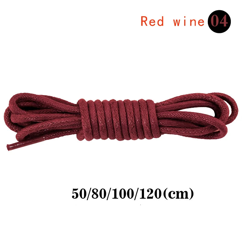 1Pair Round Shoelaces Polyester Solid Classic Shoelace Casual Sports Boots Shoe Laces Strings 50cm,80cm,100cm,120cm 11 Color