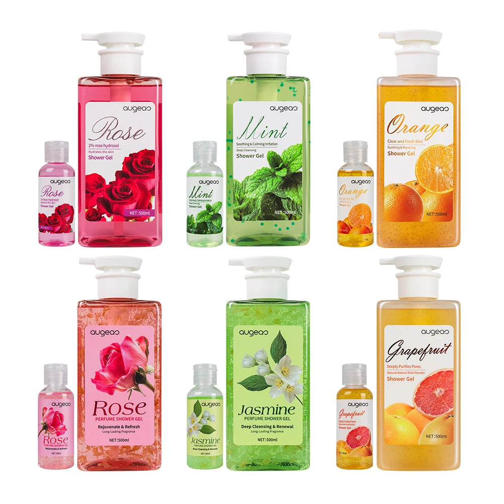 Private Label Natural Essential Oil Body Wash Aroma Deep Cleansing Soothing Jasmine Mint Shower Gel