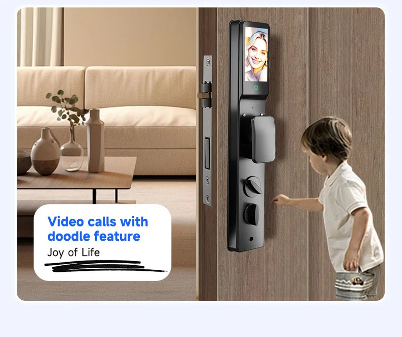 Israeli Door Smart Door Lock Keyless Tuya Wifi Fingerprint Push Pull Home Lock With Camera Biometric Door Lock Airbnb Waterproof