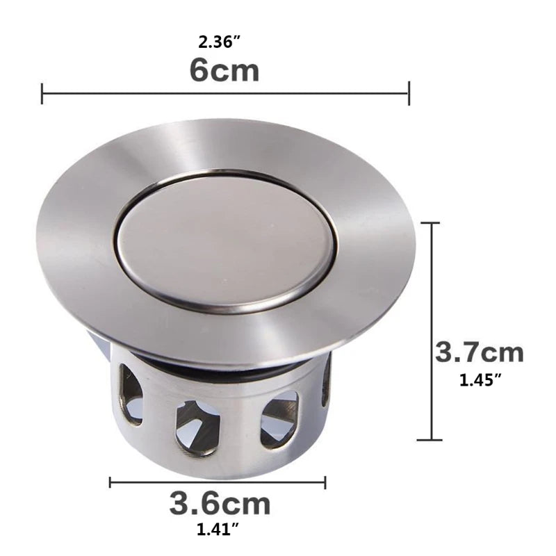 Universal Wash Basin Bounce Drain Filter Sink Drain Vanity Stopper Bathroom Accessories Bathtub Plug Hair Catcher Faucet
