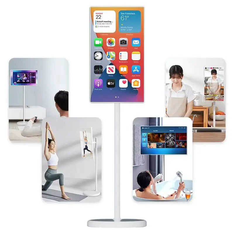 Floor Standing Portable Mobile TV 21.5 Touch Screen Bestie Tv Smart Television Android 1080p JCPC Live Streaming Machine