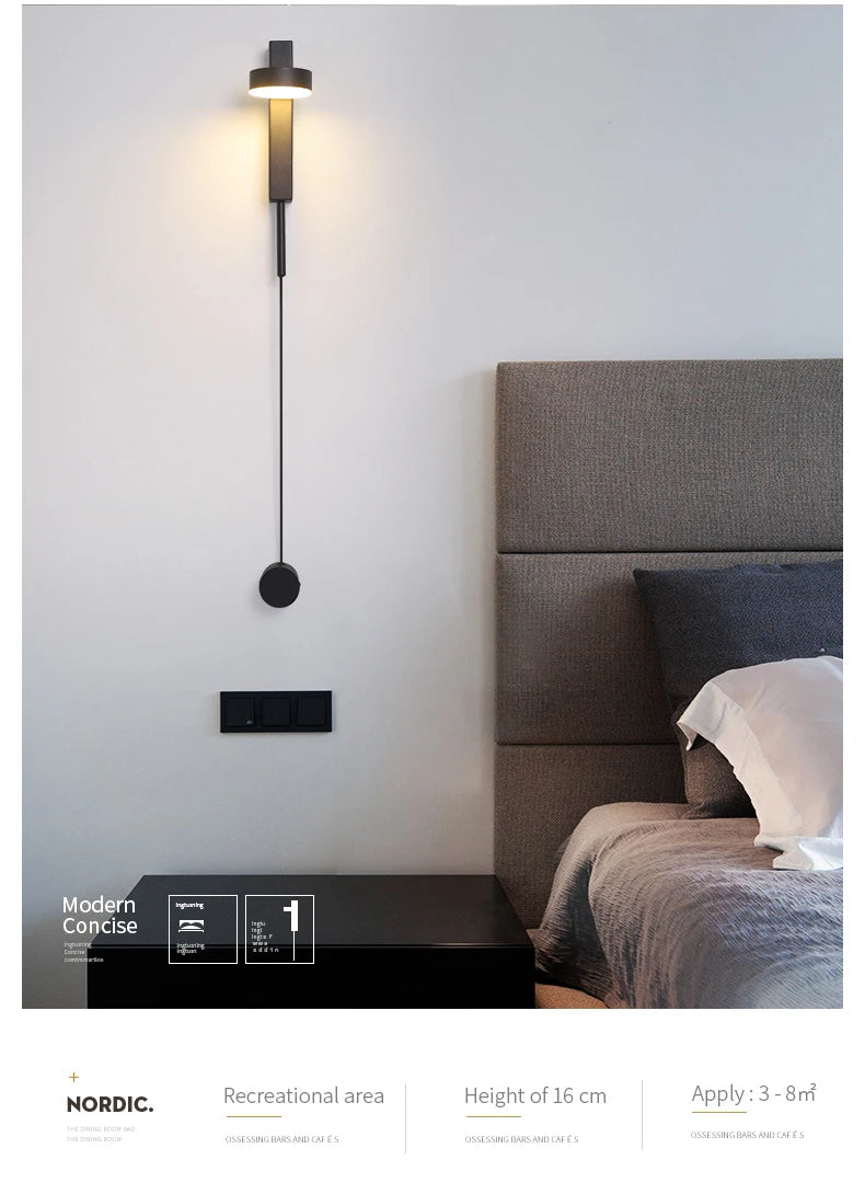 Modern Tv 2023 New Led Lamp Bedside Table Bedroom Lights for Living Room Decor Wall Indoor Lighting