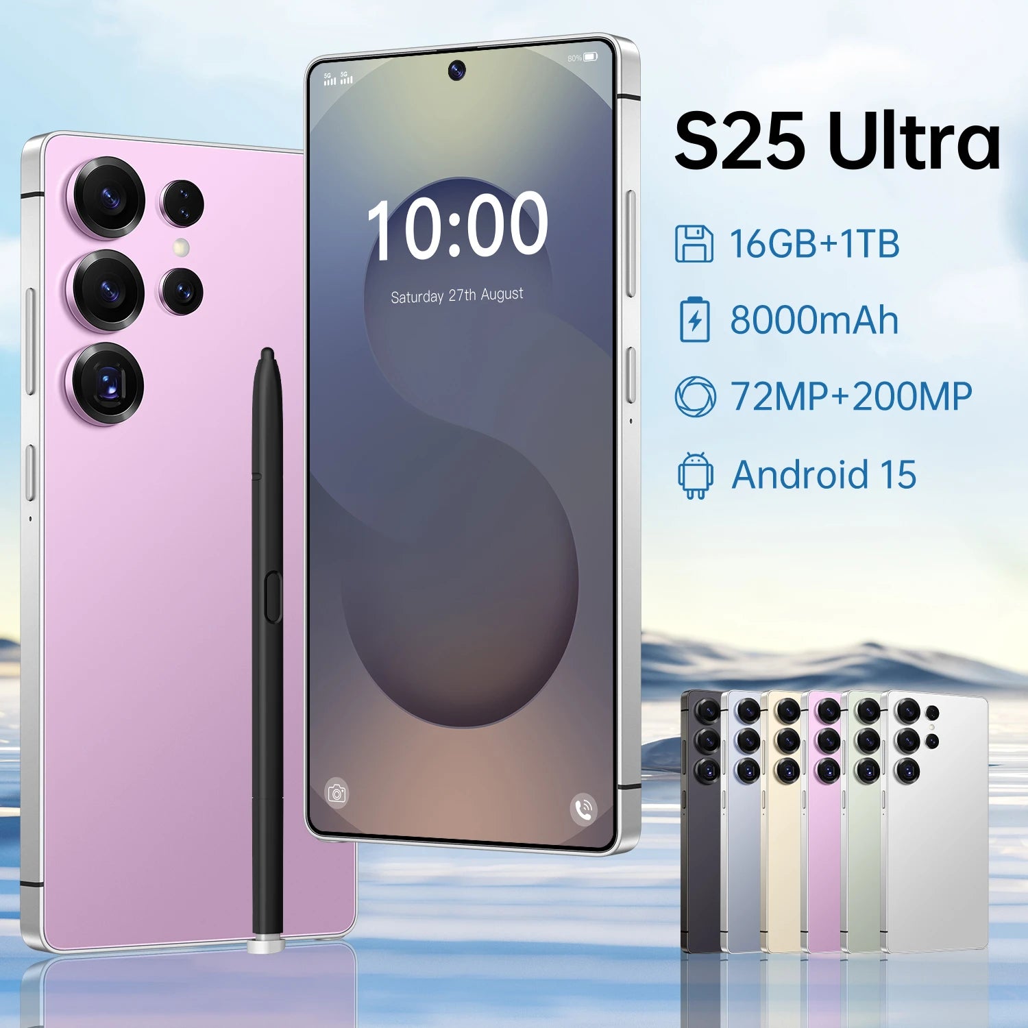 S25 Ultra 16GB+1TB Smartphone Android 14.0 Mobile Phones 7.3inch Unlocked Dual Card 5G Phones