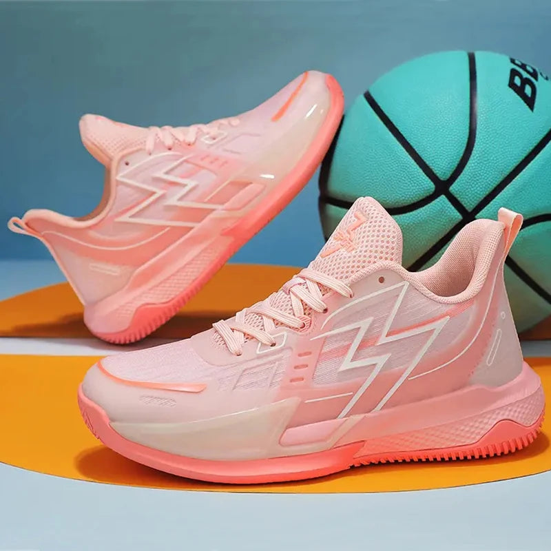 New High Quality Outdoor Anti Slip Custom Breathable Mesh Height Increasing Fashion Sneakers Lace-up Basketball Shoes