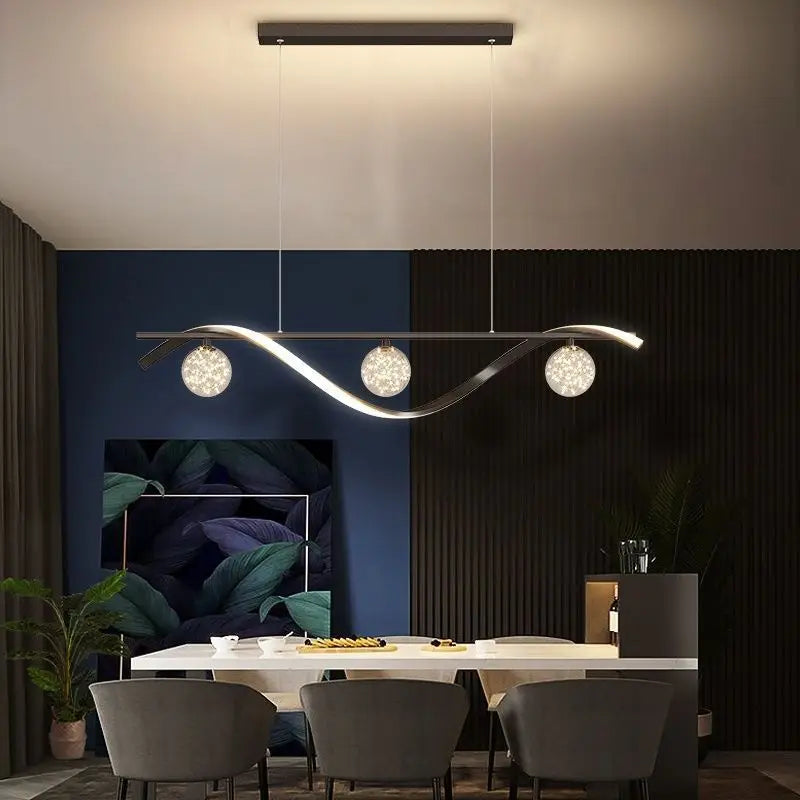 Modern Nordic Led Chandelier Kitchen Island Creative Glass Ball Pendant Lamp Dining Room Coffee Bar Deco Gold Hanging Light