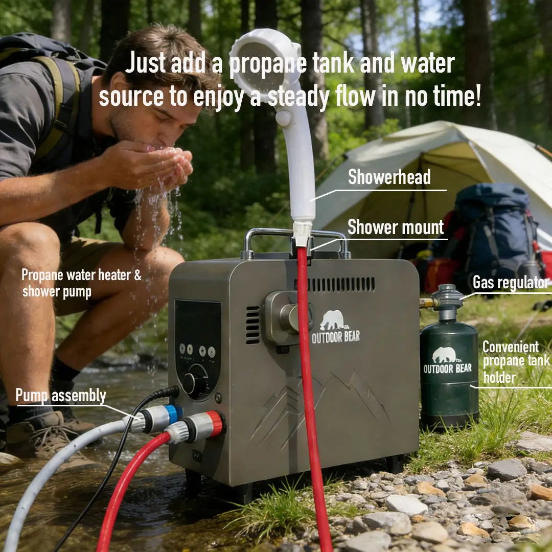 Outdoor Camping Heating Portable Shower Wholesale Portable Shower with Heating Function Tankless Heat Pump Gas Water Heater