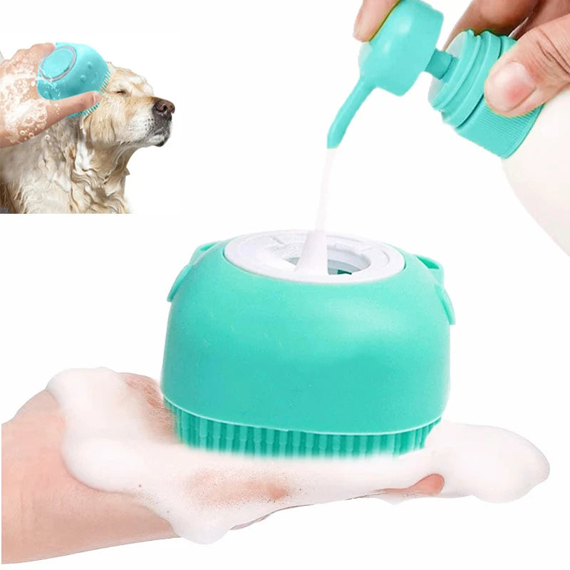 2in1 Pet Bathing Brush Multifunctional Massage Comb Shampoo Shower Gel Silicone Cleaning for Dog Cat All Pet Grooming Supplies