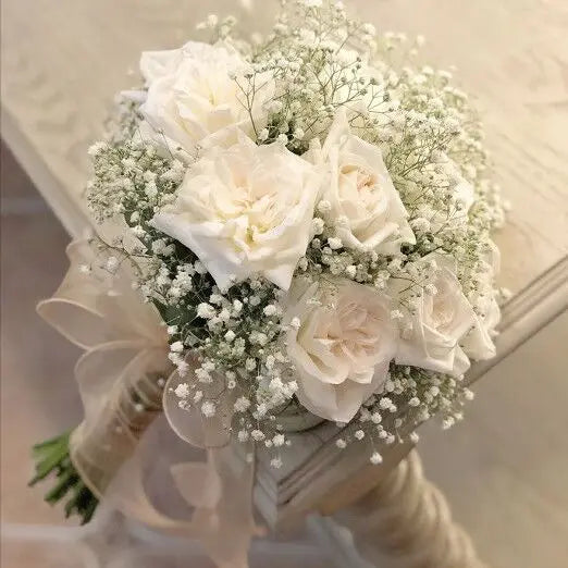 Peony Bridal Shower Bouquet Silk Flowers Handmade Artificial Wedding Bridesmaid Hand Flower Bouquets