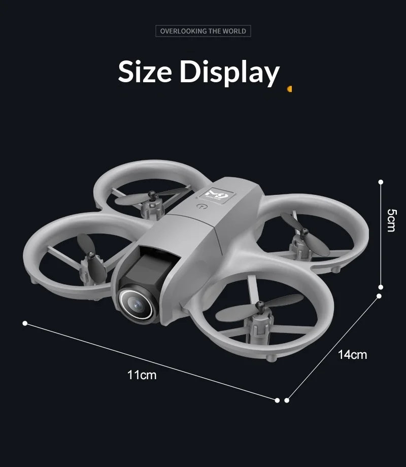 New M9 Drone Dual Camera Optical Flow HD Aerial Photography Quadcopter RC Aircraft Toy with WiFi FPV Foldable Smart Follow Drone