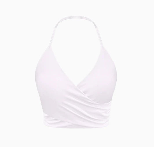 New Arrival Quick Dry Solid Color Cross Hollow Gym Frosted Backless Thin Straps Cross Layer Yoga Sports Bra for Women