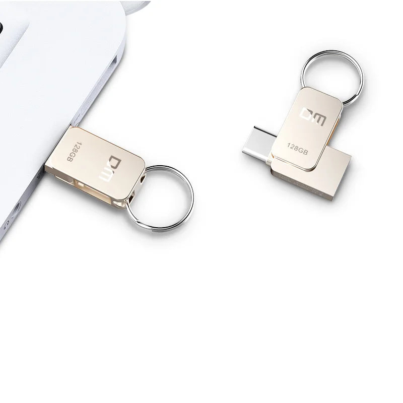 New Hot Sell DM Mini Type C Metal USB 3.2 Flash Drive 128GB/64GB/32GB with Custom Logo PD059 60-70M/S Read in Stock