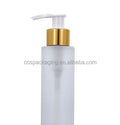 Clear Frost PET Plastic Bottle 100ML150ML 200ML Empty Cosmetic Shampoo Lotion Shower Gel Packaging Gold Pump Refillable Bottles