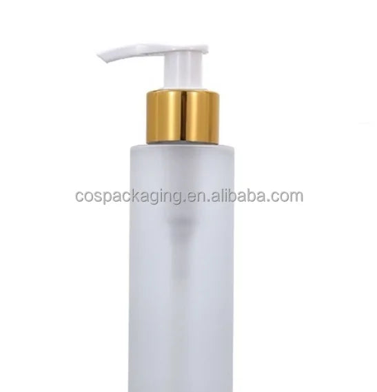 Clear Frost PET Plastic Bottle 100ML150ML 200ML Empty Cosmetic Shampoo Lotion Shower Gel Packaging Gold Pump Refillable Bottles