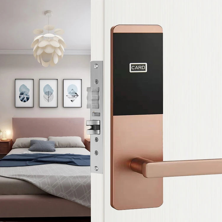 Hotel Motel Room Wooden Door Lock Stainless Steel Electronic RFID Key Card Smart Split Hotel Lock