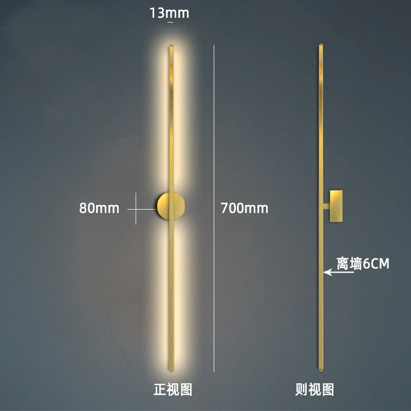 Modern Simple Line Wall Lamps Nordic Living Room Luxury Wall Decor Led Wall Light Creative Aisle Rotating Lam Wall Sconce Lights