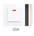 Coswall Luxury Crystal Tempered Glass Panel 1 Gang 1 Way Light Switch On / Off Wall Switch With LED Indicator 16A AC 250V