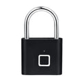 Black silver Keyless USB Rechargeable Door Lock Fingerprint Smart Padlock Quick Unlock Zinc alloy Metal Self Developing Chip
