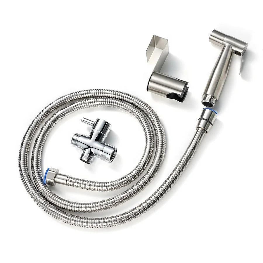 304 Stainless Steel Handheld Sprayer Bathroom Shattaf Portable Toilet Bidet Easy Cleaning Bidet Hose Seat for Toilet