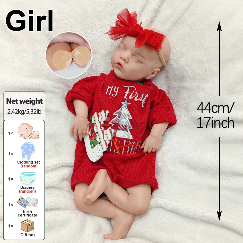 DIY Painted Silicone Reborn Baby Dolls 17" Open Mouth Newborn Dolls Washable Silicone Dolls As Artist Collection