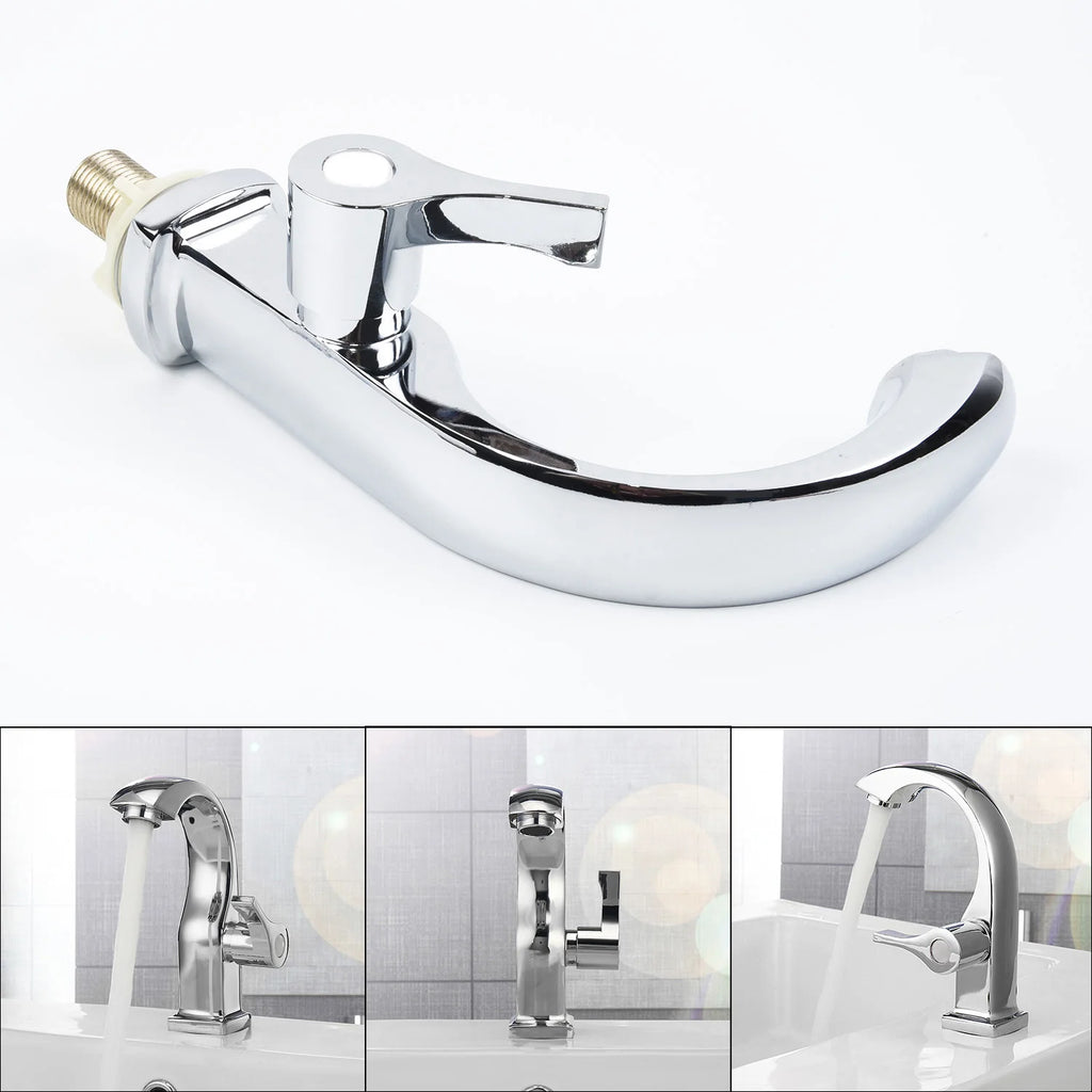 1 Chrome Plated Single Cooling Faucet, Single Hole Easy To Install, Suitable for Bathroom and Kitchen