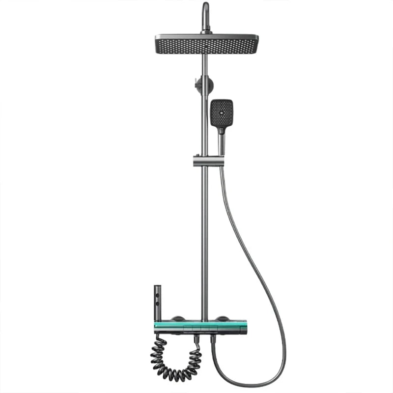 Shower System Single-Handle Ceramic Valve Rain Shower Faucet Soft Gun Grey Polished Multifunctional Pressurized Metered Faucets