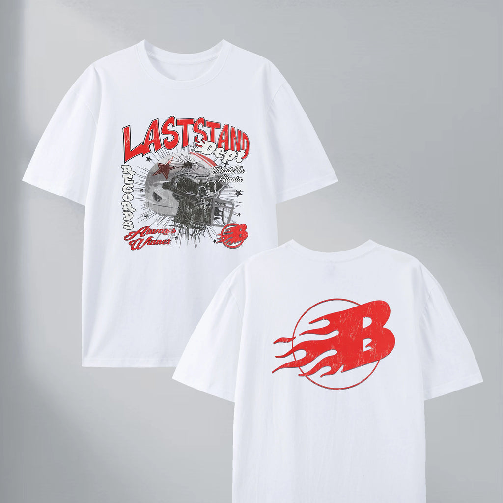 LastStand Skull Graphic Tee 100% Cotton US Warehouse 7 Colors
