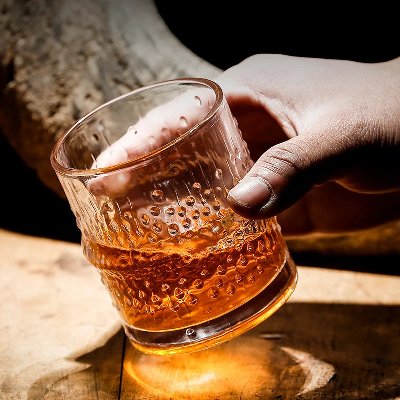 4PCS Fashion Whiskey Glasses, Scotch Whisky, Bourbon, Cocktails, RUM, Durable Whiskey Glasses