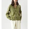 Hot Sale Fashion Lady v Neck Custom Fit Weaving Side Plus Size Women Sweater Coat