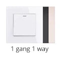 Coswall Luxury Crystal Tempered Glass Panel 1 Gang 1 Way Light Switch On / Off Wall Switch With LED Indicator 16A AC 250V