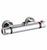 Brass Thermostatic Mixing Valve & Shower Faucet with Chrome Finish Dual Handle Soft/Rain Spray for Electric/Solar Water Heaters