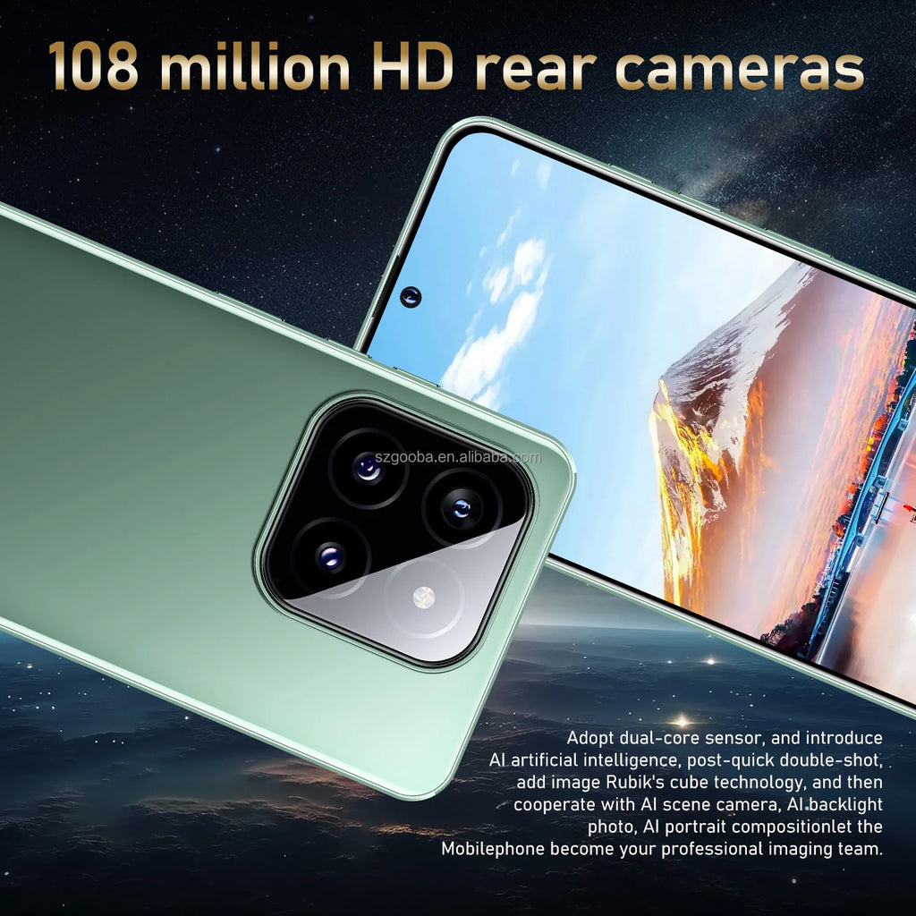 Newest Design M14 Pro Cheap Cell Phones 7.3inch 16GB+1TB 8000mAh 72+108MP WCDMA LTE 5g Smartphone Support Multi Language