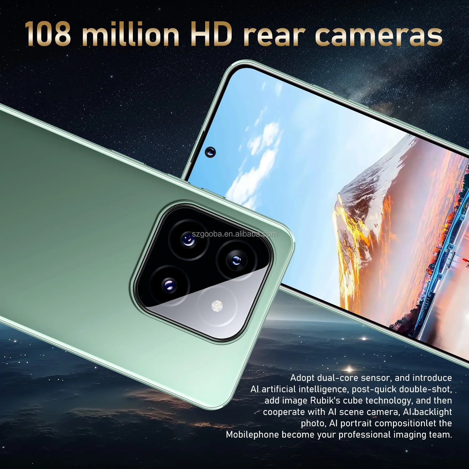 Newest Design M14 Pro Cheap Cell Phones 7.3inch 16GB+1TB 8000mAh 72+108MP WCDMA LTE 5g Smartphone Support Multi Language