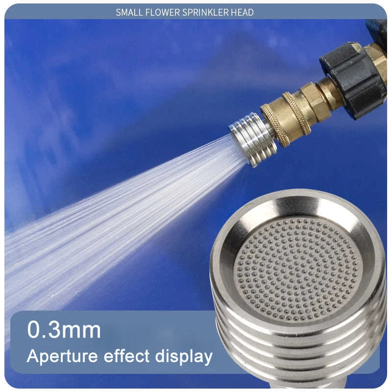 1/4  Quick Plug Stainless Steel Car Washing Fitting Nozzle High Pressure Spray Shower Nozzle  for Flower Garden Watering