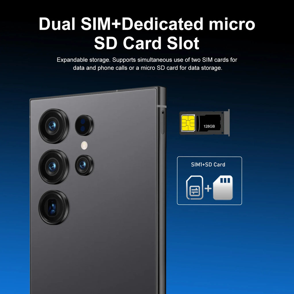 2025 New S25 Ultra 5G Android Smartphone Unlocked with Full HD Screen Dual SIM 16+1TB Storage LTE Cellular Low Price Cell Phones