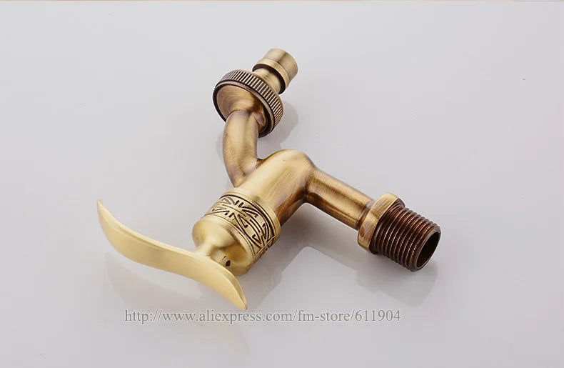 Antique Brass Bathroom Wall Mount Sink Basin Cold Water Faucet Tap G 1/2 Inch Outdoor Garden Hose Faucet Mop Sink tap TWL031