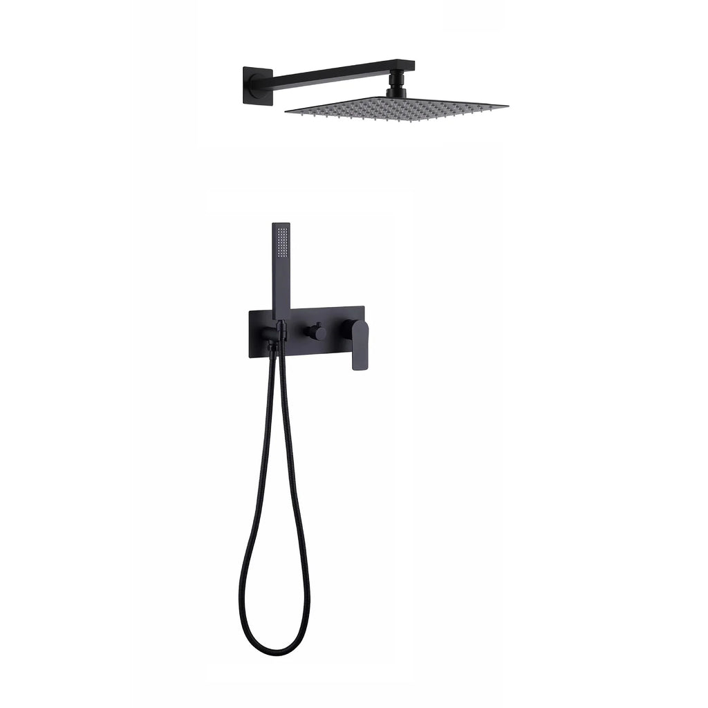 Brass mixing valve wall-mounted shower,2-function bathroom shower head, faucet and shower head set.