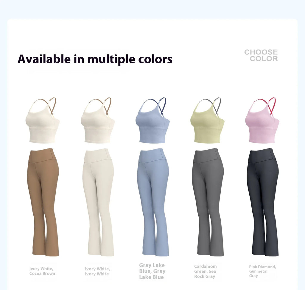 Women's High-Waist Hip-Lifting V-neck Sleeveless Two-Piece Fitness Suit Breathable Slimming Yoga Suit Four-Way Stretch Solid