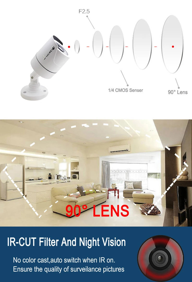 HD Cam AHD Camera CCTV Security Surveillance Outdoor Waterproof 720P 1080P 4MP 5MP CVI TVI Infrared Night Vision 2mp Home Camera