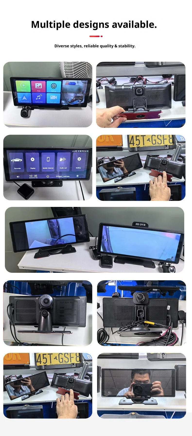 10.26inch High-Definition OLED Wireless Dashboard Portable Driving Recorder Cross-Border Car Navigation Device CarPlay