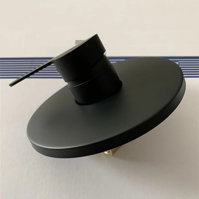 MTTUZK Solid Brass Wall Mounted 2 Inlet 1 Outlet Water Shower Faucet Mixer Switch Black Hot and Cold Mixing Walve Faucet