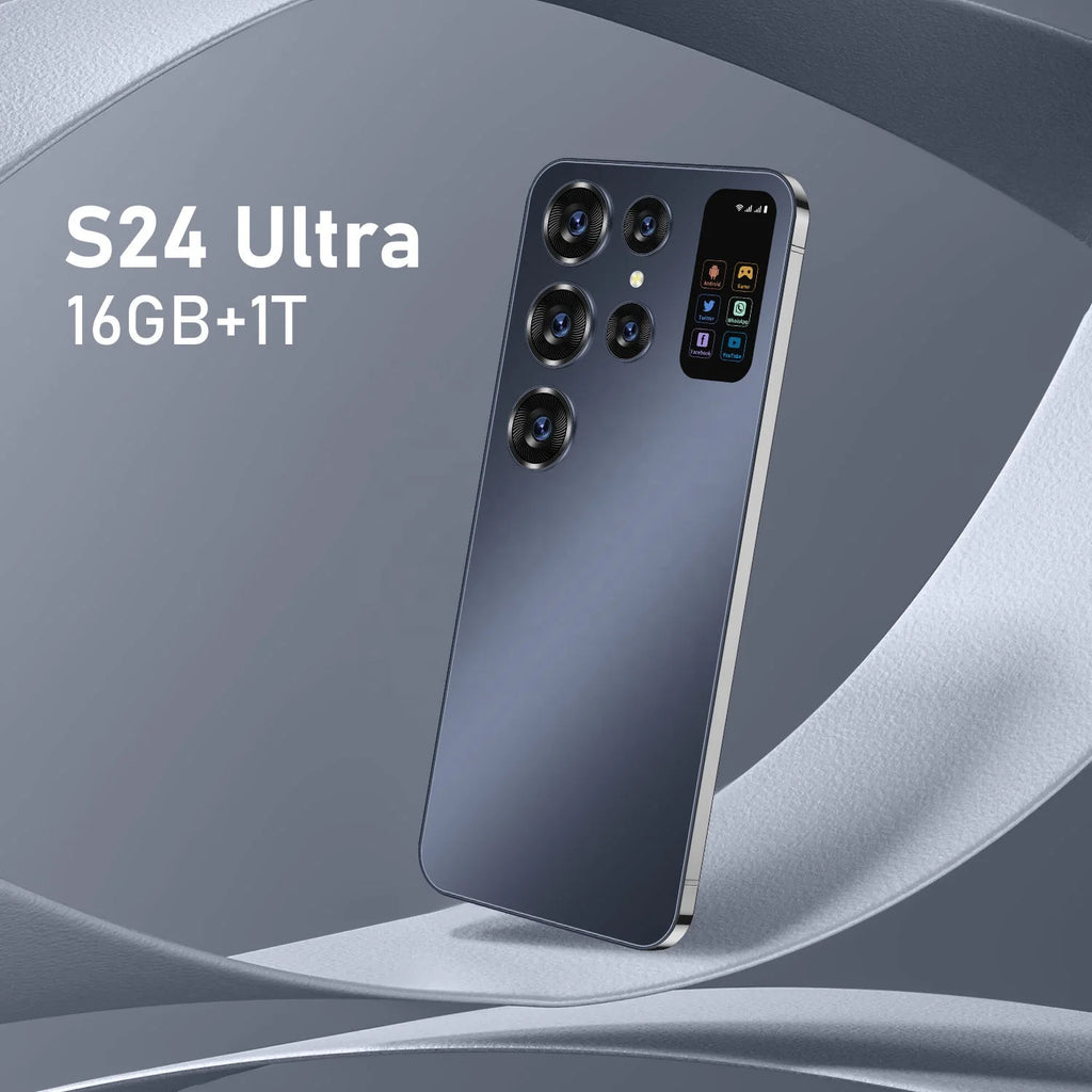 Promotion Custom S24 Ultra Unlocked Mobile Phones Big Screen 5G Smartphone 16gb + 1TB Android13 Dual SIM Card Telefone
