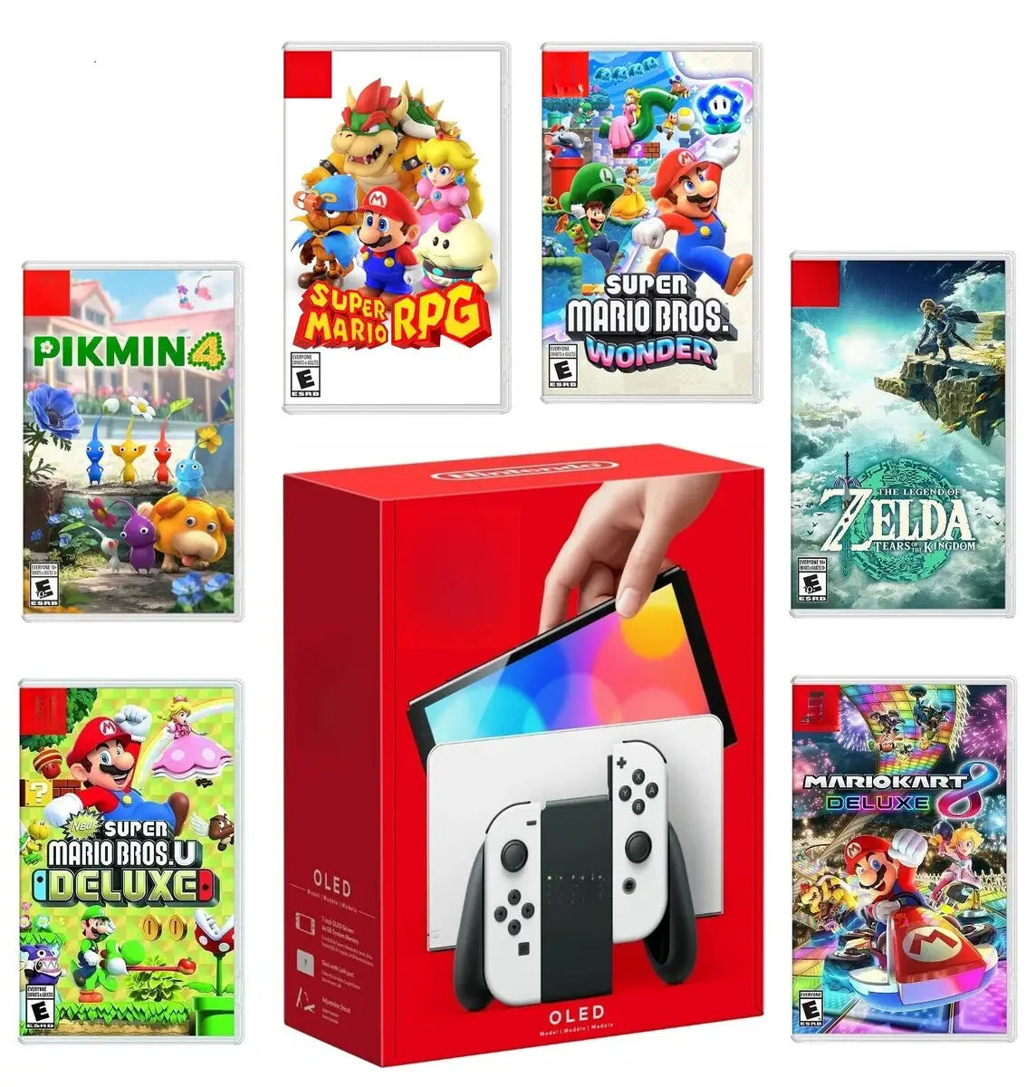 New Game OLED 32GB for Switch Pro Compatible Console with Neon Blue and 12 Month International Warranty