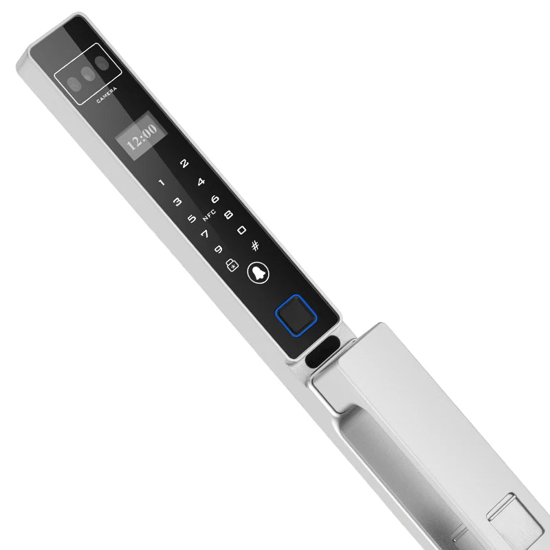 Face Recognition Fingerprint Hold Hands Lock Narrow Bezel Cell Phone Tuya Aluminum Door Code Lock Automatic Smart Door Lock