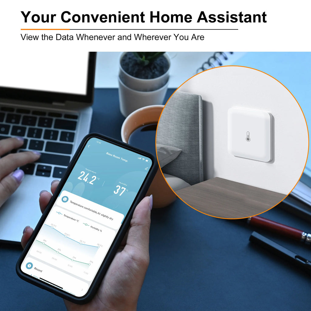 GIRIER Tuya Smart Life Weather Temperature Meter Humidity Detector Indoor ZigBee Temperature and Humidity Sensor