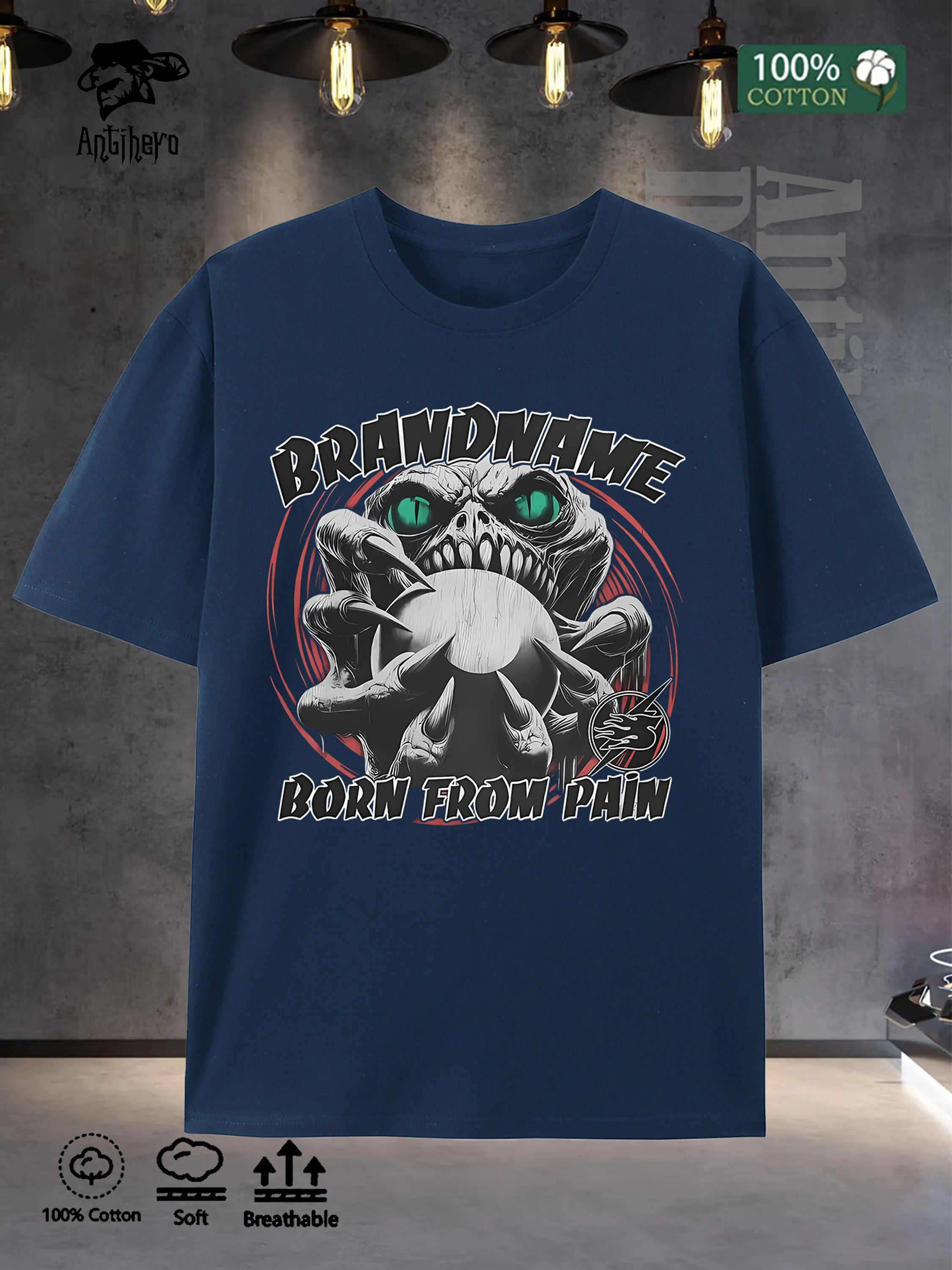 2025 Mens Go To Tee 100 Cotton Oversize Round Neck 5 Colors US Stock