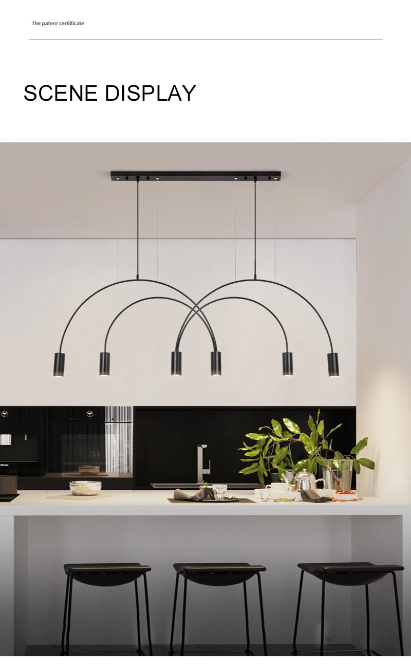 2021 New Restaurant Chandelier Light Luxury Nordic Dining Living Room Table Bar Minimalist Chandelier Simple Modern Light
