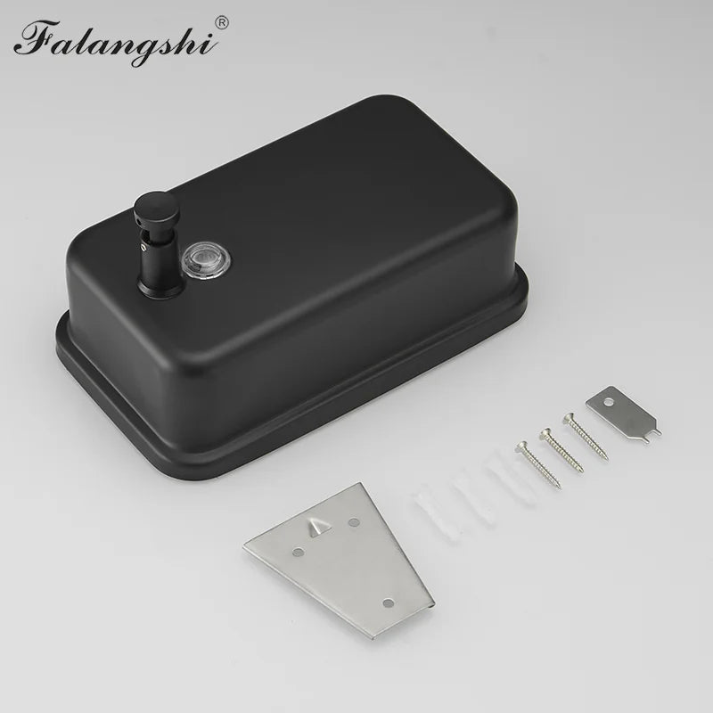 1200ml Liquid Soap Dispenser Wall Mount Manual Bathroom Soap Pump Stainless Steel Hand Soap Shampoo Dispenser WB8608